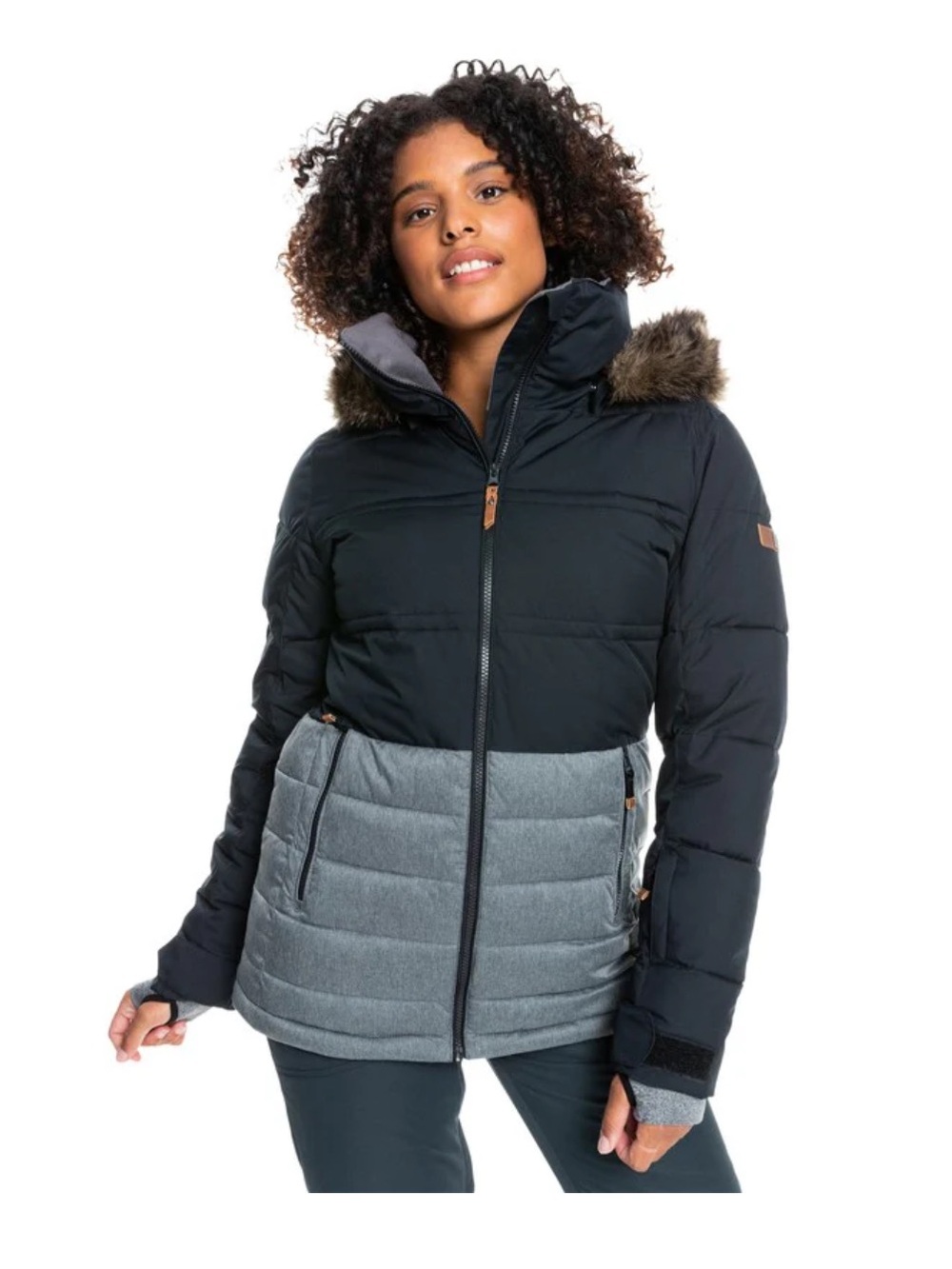 ROXY QUINN JACKET / Women’s Black and Gray - Picture 1 of 9